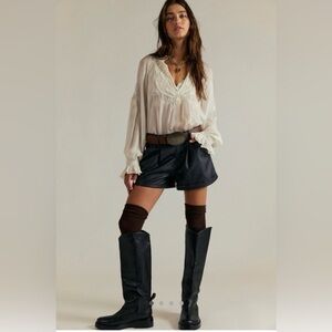 NWT Free People West Lake Vegan Leather Shorts size 6